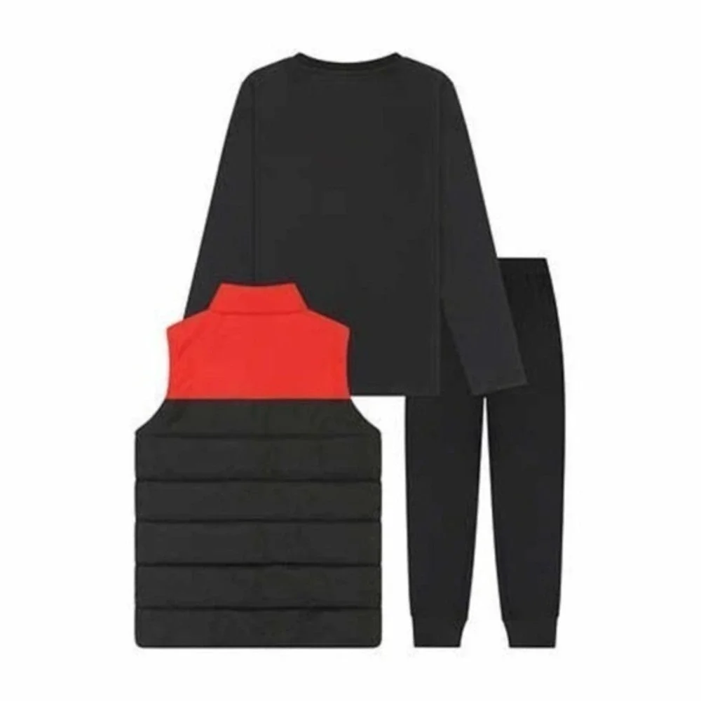 PUMA Youth Set Boy's Vest, Long Sleeve Shirt, Pants 3pc Red/Back Size Small NEW!